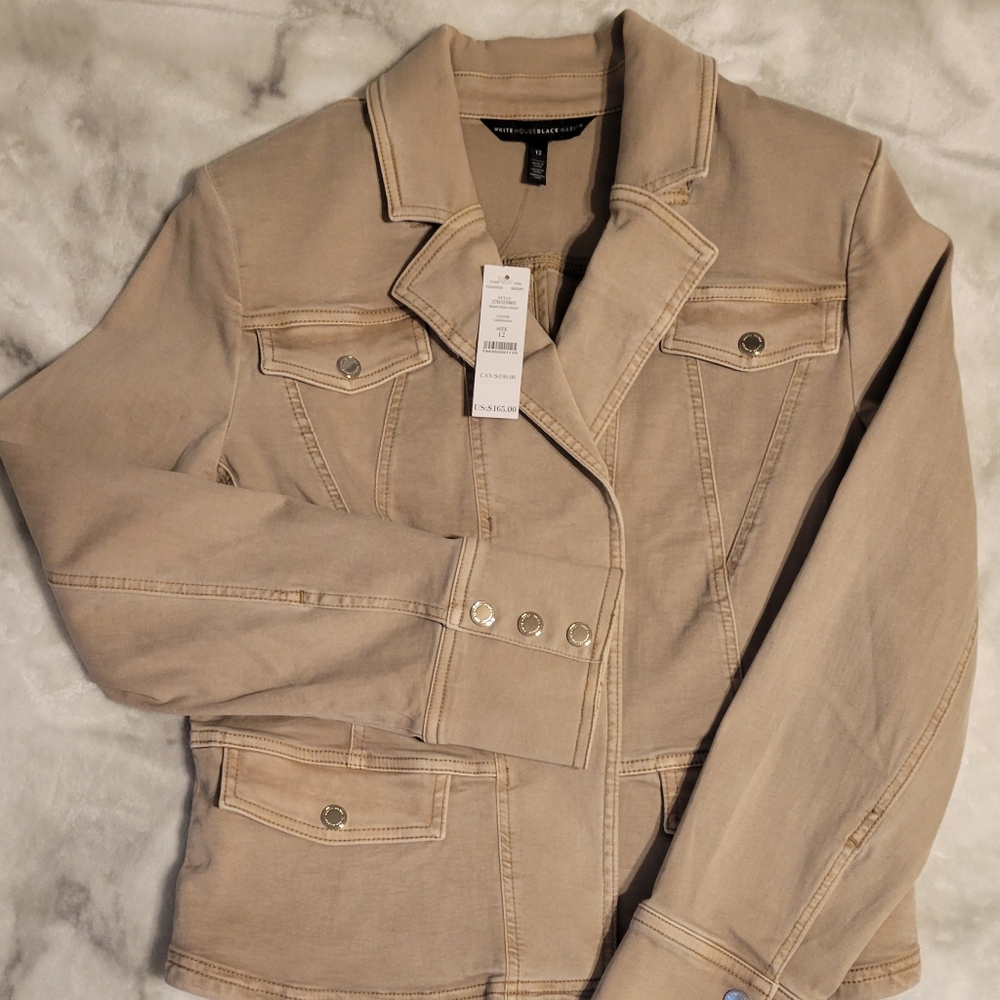 White House Black Market Tan Jean Jacket